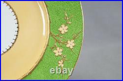 Copeland Y3415 Blanche de Chine Marbleized Green Peach & Gold 10 5/8 Inch Plate