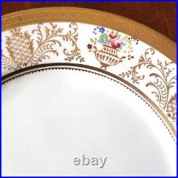 Crown Sutherland China Lunch/Salad Plates Patt 808 Gold & Floral c. 1920-30 RARE