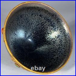 Delicate Chinese Hand Painting JianKiln Porcelain Gilded Bowl