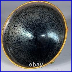 Delicate Chinese Hand Painting JianKiln Porcelain Gilded Bowl
