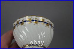 Derby Pattern 110 Gold Floral & Cobalt Band Tea Bowl & Saucer Circa 1784-1806