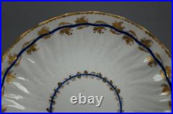Derby Pattern 110 Gold Floral & Cobalt Band Tea Bowl & Saucer Circa 1784-1806