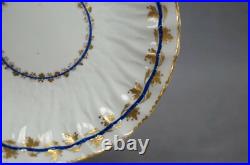 Derby Pattern 110 Gold Floral & Cobalt Band Tea Bowl & Saucer Circa 1784-1806