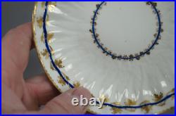 Derby Pattern 110 Gold Floral & Cobalt Band Tea Bowl & Saucer Circa 1784-1806