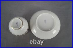 Derby Pattern 110 Gold Floral & Cobalt Band Tea Bowl & Saucer Circa 1784-1806