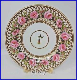 Derby Stevenson And Hancock Cup & Saucer Trio, Pink Roses C. 1860s