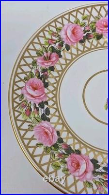 Derby Stevenson And Hancock Cup & Saucer Trio, Pink Roses C. 1860s