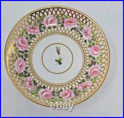 Derby Stevenson And Hancock Cup & Saucer Trio, Pink Roses C. 1860s