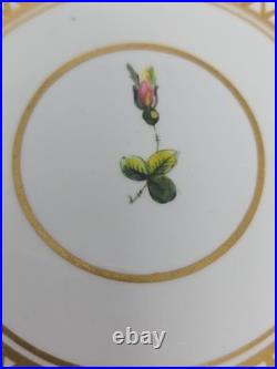 Derby Stevenson And Hancock Cup & Saucer Trio, Pink Roses C. 1860s