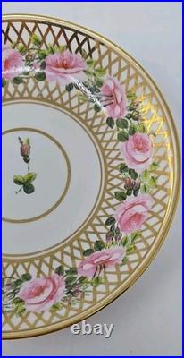 Derby Stevenson And Hancock Cup & Saucer Trio, Pink Roses C. 1860s
