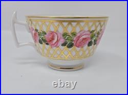 Derby Stevenson And Hancock Cup & Saucer Trio, Pink Roses C. 1860s