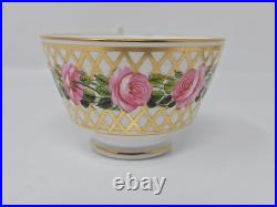 Derby Stevenson And Hancock Cup & Saucer Trio, Pink Roses C. 1860s