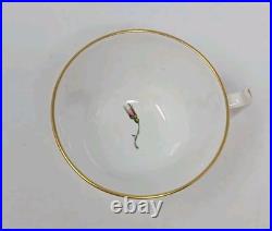 Derby Stevenson And Hancock Cup & Saucer Trio, Pink Roses C. 1860s