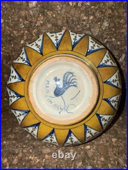 Deruta Of Italy Italian China 5'' Dish Antique Gold X Blue Antique