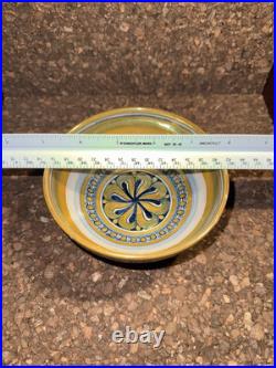 Deruta Of Italy Italian China 5'' Dish Antique Gold X Blue Antique