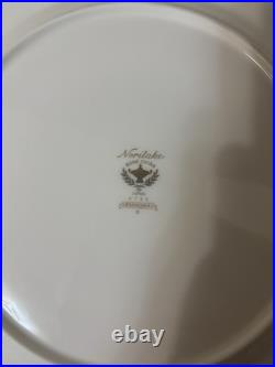 Dinner Plates (4)Noritake China Hemingway Pattern Red Gold 10 7/8 for one price