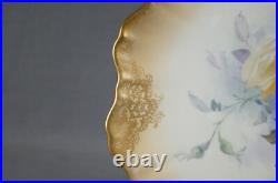 Doulton Burslem Hand Painted Roses & Enameled Floral Scrollwork 9 Inch Plate E