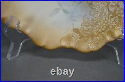Doulton Burslem Hand Painted Roses & Enameled Floral Scrollwork 9 Inch Plate E