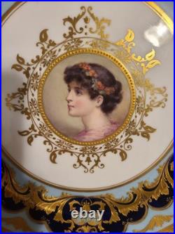 Doulton Burslem Porcelain Portrait Plate Artist signed F. N. Sutton