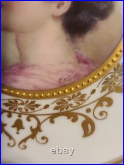 Doulton Burslem Porcelain Portrait Plate Artist signed F. N. Sutton