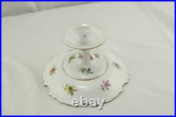 Dresden Gold Leaf Decorator Mark Bon Bon Dish Limoges Blank Flowers Double Gold