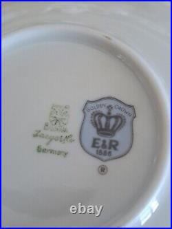 E & R Crown Gold Jaeger & Co. PMR Vtg. Porcelain China Floral Tea Set 14 Pieces
