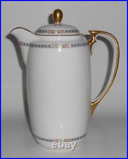 Early Noritake China Porcelain Pink Roses withGold & Blue Floral Coffeepot