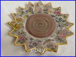 Early Rare MacKenzie Childs Evervolving 10 Plate/Bread Plate Gold Rim #6F