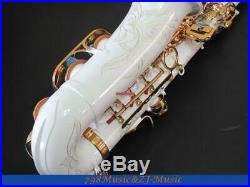 Eb Alto Saxophone Porcelain White Paint Body with Gold Plated Keys