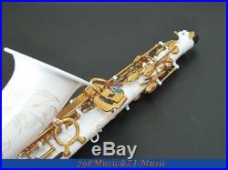 Eb Alto Saxophone Porcelain White Paint Body with Gold Plated Keys