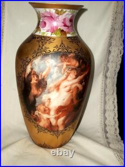 Egeria Hutschenreuther Vase Germany 1814 Gold Encrusted 11 Signed Egari