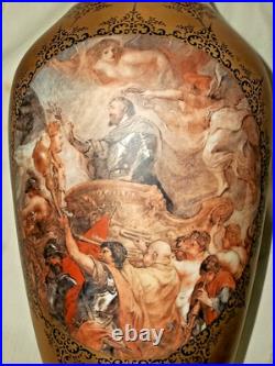 Egeria Hutschenreuther Vase Germany 1814 Gold Encrusted 11 Signed Egari