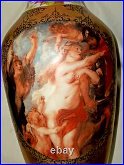 Egeria Hutschenreuther Vase Germany 1814 Gold Encrusted 11 Signed Egari