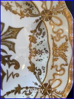 Eight (8) Antique Gold Patterned Royal Crown Derby Plates Ovington Brothers