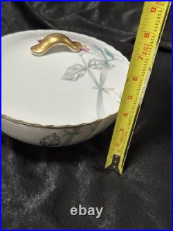 Elegant Covered Vegetable dish by Gold China in the Sweet Pea Pattern. 10.5