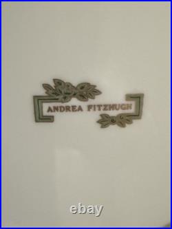 Elegant Fitzhugh Green Gold Floral Porcelain Chinoiserie Style-Gold trim