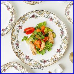 Elegant Gold-Painted Bone China Dinnerware Set for 8 24 Pieces