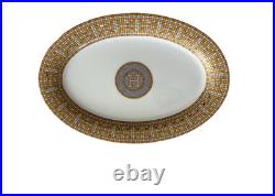 Elegant Mosaic H Design Bone China Dinner Set Gold, Service for 6 person