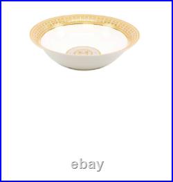 Elegant Mosaic H Design Bone China Dinner Set Gold, Service for 6 person