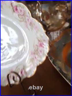 Elite Limoges Porcelain Florals Gold Border Covered Tureen & Under Platter