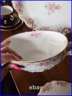 Elite Limoges Porcelain Florals Gold Border Covered Tureen & Under Platter