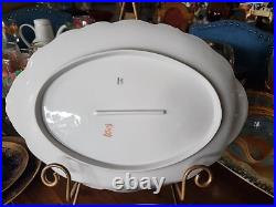 Elite Limoges Porcelain Florals Gold Border Covered Tureen & Under Platter