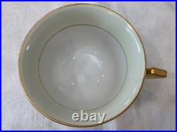 Encrusted 24K Gold Band Cream Footed Tea Cups & Handled Bowls, Made in Japan