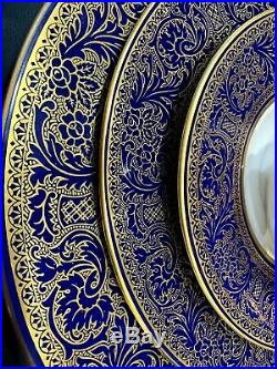 Exquisite FRANCISCAN ROYAL RENAISSANCE Fine China Gold Filigree/Cobalt Blue 5 pc