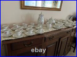 Extensive Vintage Bavaria Fine China Set Pink Floral & Gold Trim (Moving Sale)