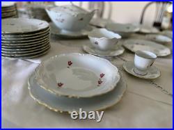 Extensive Vintage Bavaria Fine China Set Pink Floral & Gold Trim (Moving Sale)