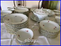 Extensive Vintage Bavaria Fine China Set Pink Floral & Gold Trim (Moving Sale)