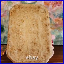 FABULOUS Vintage Porcelain Rose Canton Lidded Box with Acorn Finial Reds/Golds