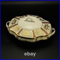 Faberge Gold, Enamel & Jeweled Small Covered Casserole Limoges Porcelain China