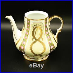 Faberge Gold, Enamel & Jeweled Tea Coffee Pot Limoges Porcelain China 24k